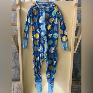 Little Sleepies Blue Cookie and Milk Kids Footie